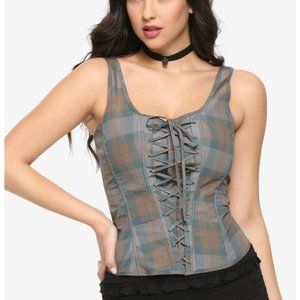 NWT Outlander Tartan Lace-Up Corset Hot Topic Exclusive NWT Size XL